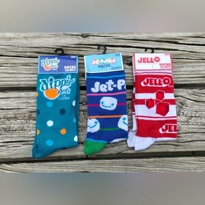 NEW 3 Mens Socks Treats Jello Dippin Dots Ice Cream Jet Puffed Marshmallow Socks